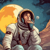 Comic style astronaut 2