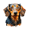 Wire-haired dachshund in polygon design