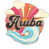 Aruba Caribbean Island Retro 80s