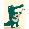 Krokodil spielt Gitarre