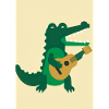 Krokodil spielt Gitarre