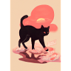Niedliche schwarze Katze
