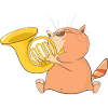 Katze spielt Musik