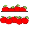 Apples banner with red apple