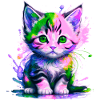 Pink-Green Kitty