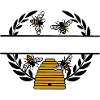 Bee banner with beehive