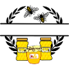 Bee banner with honey jars