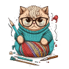 Strickende Katze
