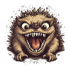 Evil hedgehog Halloween motif