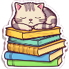 Sleeping Book Cat