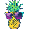 Pineapple with sunglasses