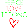 Peace love techno citation