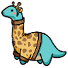 hugadino giraffe dino, cute dinosaur