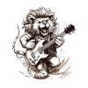 Lion playing guitar