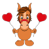 LUFTBALLONS - HERZCHEN - LIEBE - PFERD - PONY
