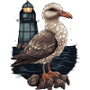 Seagull Seabird Lighthouse