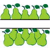 Pear banner with green pears