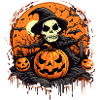 Halloween Skeleton Pumpkin