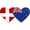 Danemark Nouvelle-Zélande Flag Heart
