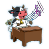 Cow Piano Player