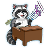 Raccoon Piano Player