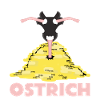 Rich Ostrich with Money