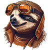 Sloth with aviator goggles