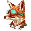 Fox with aviator goggles