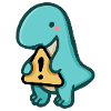 hugadino dino warning, cute dinosaur