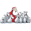 Singing Santa Claus with sheep