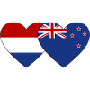 Hollande Nouvelle-Zélande drapeau coeur