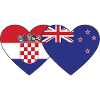 Croatie Nouvelle-Zélande drapeau coeur