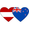 Autriche Nouvelle-Zélande Flag Heart
