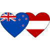 New Zealand Austria Flag Heart