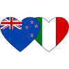 New Zealand Italy Flag Heart