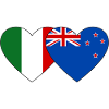 Italy New Zealand Flag Heart