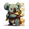 Samurai Koala with lettering