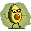 Nerdy Avocada runs across a meadow