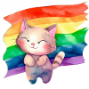 Chat avec drapeau lgbt