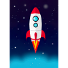 Fliegende Weltraumrakete