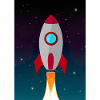 Fliegende Weltraumrakete