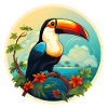 Toucan sur la plage