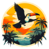 Toucan at sunset