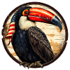 Toucan with America flag