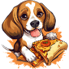 Pizza-loving beagle: irresistibly sweet