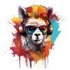 Funky Alpaca Graffiti Art