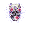 Flowered Skull Halloween Butterfly Trick