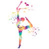 Gymnast with clubs Rhythmic gymnastics