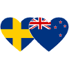 Suède Nouvelle-Zélande Flag Heart