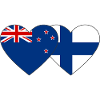 New Zealand Finland Flag Heart